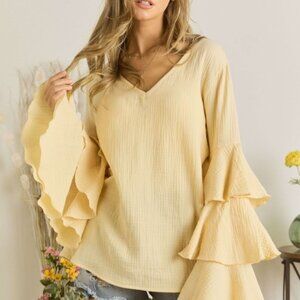 ADORA Layered Bell Sleeve Blouse- NEW WITH TAGS!